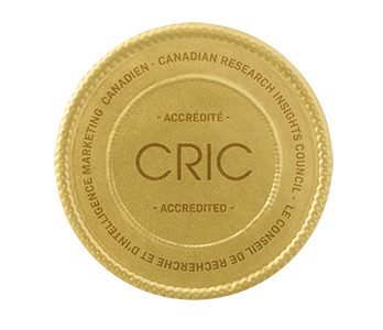 sceau d’accréditation du Conseil de recherche et d’intelligence marketing canadien (CRIC)