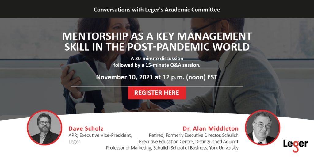 Mentorship as a Key Management Skill in the Post-Pandemic World, Featuring Dr. Alan Middleton