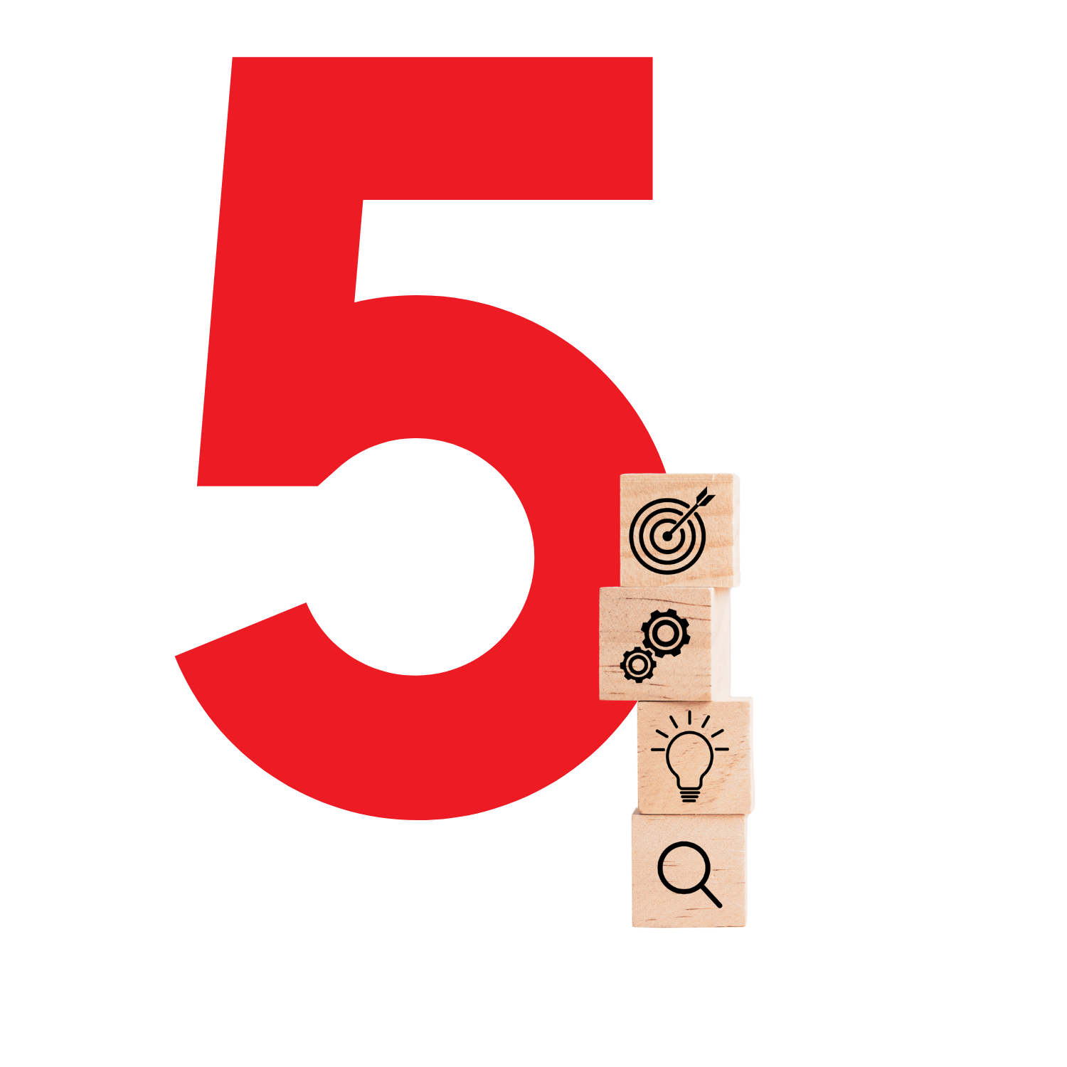 number 5 with blocks